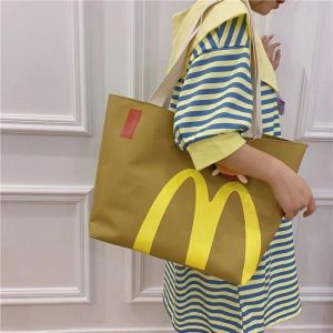 McDonalds 2025 New Large Capacity Shoulder Tote Bag Womens School Bag Fashionable Versatile for Middle And High School Students
