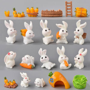 FY Miniature for Succulent Terrarium Bonsai Cake Mini Cute Decor for Plant Rabbit Carrot House Hiasan Succulent Kaktus