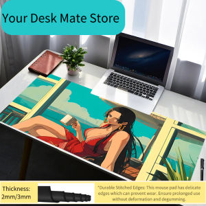 Bandai | Mouse Pad Laptop Rubber Extended Desktop Mat Computer Gamer HD One Piece Boa Hancock Mousepad PC Gaming Accessories Keyboard Pad
