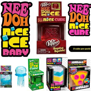 Schylling NeeDoh Nice Cube  Nice-Sicle Sensory Squishy Cube Anti-Anxiety Stress Relief Squeeze Toy Focus Calming Fidget for ADHD