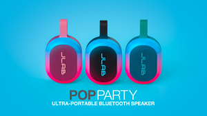 JLab Pop Party Ultra-Portable Bluetooth Speaker 8h Playtime Stereo Pairing RGB Light Easy Handling IP55 Labsync Customize Sound and Lighting