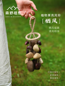 Minozoku Wind Chimes Handmade Seed Fruit Stream Sound Therapy Stress Relief Wind Bells Gift Shell Hand Shake Bells