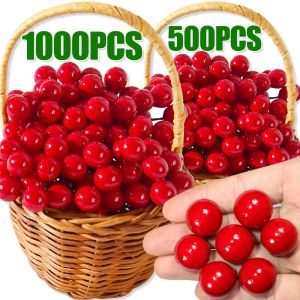 \ud83c\udf84Ready Stock\ud83c\udf841000Pcs Mini Artificial Flower Fruit Stamens Cherry Christmas Plastic Pearl Berries for Wedding DIY Gift Box Decorated Wreaths