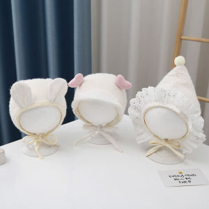 Korean Style Baby Hat: Spring & Autumn Lace Tied Ear Protection Cap for Infants & Toddlers