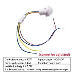 Motion Sensor Light Switch Outdoor AC 110V/220V Automatic Infrared 12V 24V PIR Motion Sensor Switch With LED Light