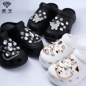 26 Cái/bộ Crocs Jibbitz Charms Khóa Giày Pha Lê Tự Làm Trang Trí Kim Cương Dây Chuyền Hợp Kim Đá Quý Bướm Giày Hoa Cho Crocs