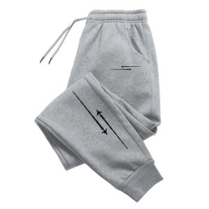 Autumn and winter simple and fashionable printed mens sports pants outdoor fitness running pants daily casual pants