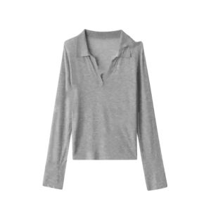 YUEZHONGWEI | French Collar Linen Long Sleeve Sun Protection T-Shirt Women Summer Thin Air Conditioning Cover Shirt Top Korean Style Loose Fit