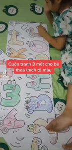 [Voucher 10k]Đồ chơi Cuộn tranh tô màu 3m - 30cm cho bé có thể cắt dán hình (mẫu không có keo dán)