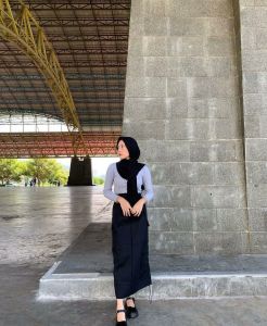 ROK CARGO SKIRT BELAH TENGAH CASUAL SAKU SAMPING