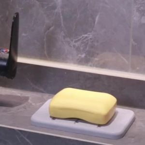 Diatom Mud Soap Dish Bathroom Countertop Absorbent Mat Mouthwash Coaster Rectangular Soap Dish for Household Storage Accessories