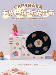 Portable Mini Bluetooth Speaker High Sound Quality Vinyl Black Gift Desktop Wireless Capybara Speaker Cute Style USB Charging