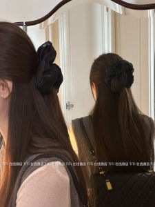 Black Lace Hair Ties Womens French Vintage High Elasticity Durable Head Ropes Bun Hair Accessories Fashionable Korean Style