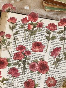 Transparent Waterproof Retro Material Handmade Journaling Sticker Frame Plant Flower Decorative Paper Craft Supplies