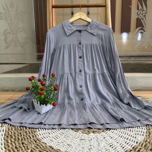 Tresna Tunik Jumbo LD 130cm Bahan Rayon Kancing Polos