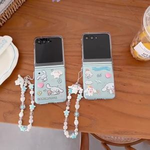 Sanrio | Ốp Điện Thoại Dễ Thương INS Sanrio Cinnamoroll Hàn Quốc Dành Cho Samsung Galaxy Z Flip Slim Vỏ Bảo Vệ Chống Sốc Có Dây Đeo Di Động