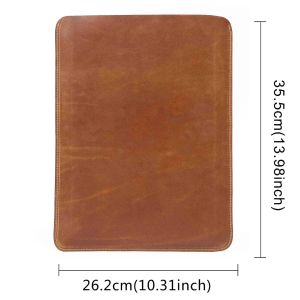 Genuine Leather Slim Laptop Sleeve Pouch Cover Leather Ultra-thin Notebook Protective Case for 14 Inch MacBook iPAD Air/Pro