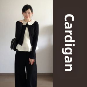 SENWA | Black Knit Cardigan Early Autumn New Style 2026