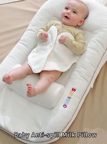 SUNVENO Multifunction 3 in 1 Baby Anti-spill Milk Pillow,Newborn Anti choking milk Feeding Mattresses,Infant Bed Nest with Head Shape pillow for 0-3years