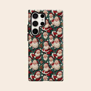 Vintage Santa Seamless Luxury Fashion Full Lens Protective Case for Samsung Galaxy S26 S25 S24 A56 A36 Plus Ultra