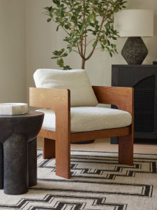 Scandinavian Accessible Luxury Solid Wood Sofa Chair Hotel Sample Room Creative Casual Chair Designer Model Single Fabric Sofa