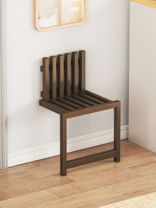 Foldable Home Use Shoe Changing Stool Wall Mounted Simple Design Invisible Entrance Bamboo Foldable Chair Roman Column Element