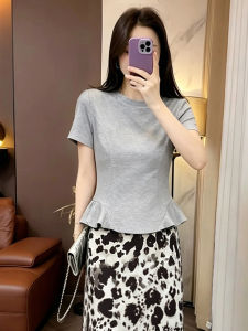 Short Sleeve Tshirt Floral Skirt Summer Dress Set