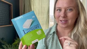 Laundry Detergent Sheets Fresh Scent Powder Eco Detergent Biodegradable 50 Sheets 100 Loads 11x14cm