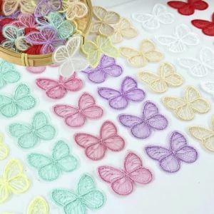 10/20PCS 4.5*3.5cm Embroidered Mesh Butterfly Cloth Patches Appliques for Clothes Sewing Supplies DIY Hair Clip Accessories