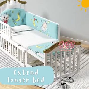 Luxury Golden White Multifunction baby crib Newborn Natural wooden cot Baby Cot kids toddler bed Desk  changing diapers