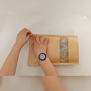 0.28mm ±50s Zipper Food Grade Kraft Paper Bag - Air Tight Zipper Kraft Bag for Food Storage