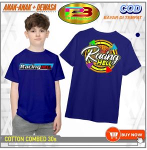 T-Shirt Kaos RACING HELL Cotton 30s Ukuran Anak Dan Dewasa