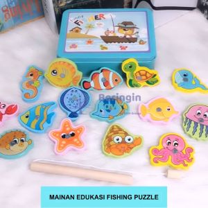 Beringin Toys Mainan Edukasi Fishing Puzzle Pancingan Anak Magnet Mainan Pancingan Mainan Anak