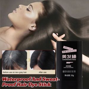 Soft Hair Dye Stick For Grey Coverage Sweat-Proof Hair Dye Stick Waterproof Temporary Hair Dye Comb Long-Lasting Covering White Hair
