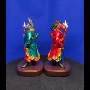 神像 4寸 树脂 Fibre【牛頭馬面】牛头 马面 阴间官吏 地府差役 阴神系列 站款 彩色 金身 4“ Ox-Head & Horse-Face Fibre Statue S4-NTMM(A)