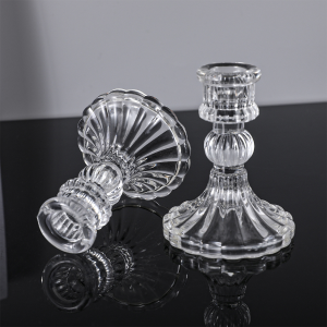 Baete Clear Crystal Glass Candle Holder Romantic Wedding Scented Candle Holder Home Decoration Ornaments