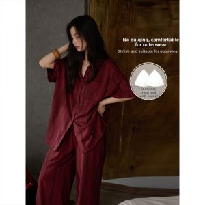 Cotton Padded Sleepwear Set Red