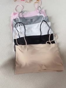 Womens Ice Silk Seamless Cami Tops Smooth Breathable Sleeveless Spaghetti Strap Vests for Summer Layering Casual Daily Wear