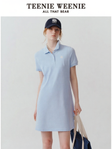 TEENIE WEENIE | College Style Loose Fit Embroidered Polo Dress