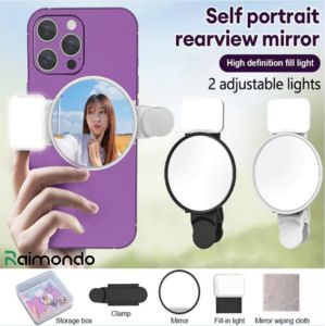 Raimondo 5 pcs Selfie Light Mobile Flashes Mirror Clip HP Klip Cermin HP Klip Kaca Praktis untuk Selfie & Konten dengan Kamera Belakang HP Klip Selfie Cermin Selfie Reflektif HD Fill Light