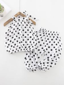 Summer Childrens Cotton Silk Set Girls Casual Korean Version Cotton Home Clothes Stylish Vacation Two-piece Set for Ages 2-7