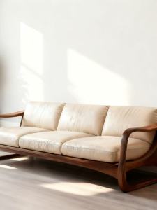 New Chinese Style Living Room Sofa Straight Row Black Walnut Wood Modern Simplicity Villa Reception Sofa North America