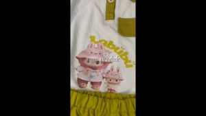 Setelan Anak Perempuan Model Lengan Lekbong Bahan Knit Motif Boneka Buat Usia 1-6 Tahun