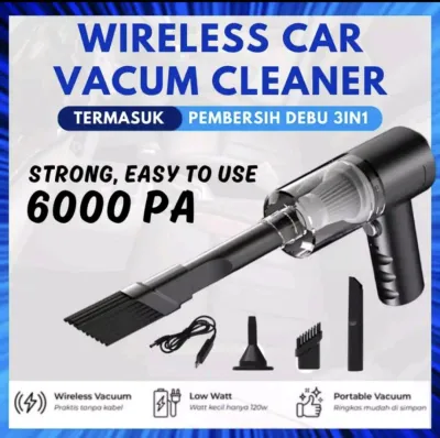 Vacuum Cleaner Portable Mini 2in1 / Vacum Cleaner LED Rechargeable / Car Vacum 2 In 1 Cleaner /