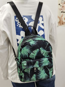 กระเป๋าเป้สะพายหลังแบบลำลองขนาดเล็กลายใบไม้สไตล์วินเทจ น้ำหนักเบา ทนทานต่อการสกปรก กระเป๋าเป้สะพายไหล่แบบลำลองสำหรับเดินทาง