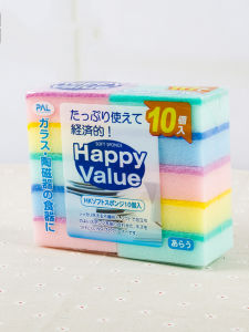 Oil-Free Kitchen Sponge Scouring Pad 10-Pack Dishwashing Cleaning Brush Household Essential Non-Stick Scratch-Free