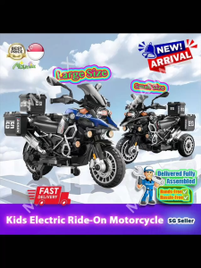 【SG Ready Stock】🔥 BMW R1250GS Kids Electric Ride-On Motorcycle Toy★Large&Small Size✅Fully Assembled✅BMW Style Adventure Bike✅Real Lights&Music✅Christmas/Birthday Gift/Presents✅