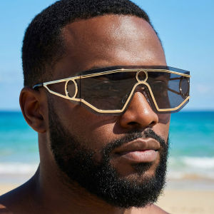 Luxury Designer Oversized Punk Sunglasses Men Women 2026 Fashion Metal Frame Trendy Anti-reflective Sun Glasses Shades UV400