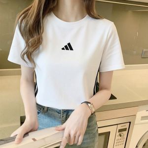adidas | Áo Thun Thể Thao Mới Cotton Đen Thu