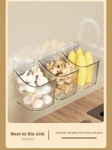 WEIMEIYUAN | Wall Mount Storage Basket Kitchen Bath Water Drainage